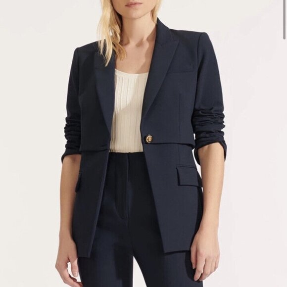 Veronica Beard Mori Tiered Stretch Dickey Jacket Size 4 - Picture 3 of 7